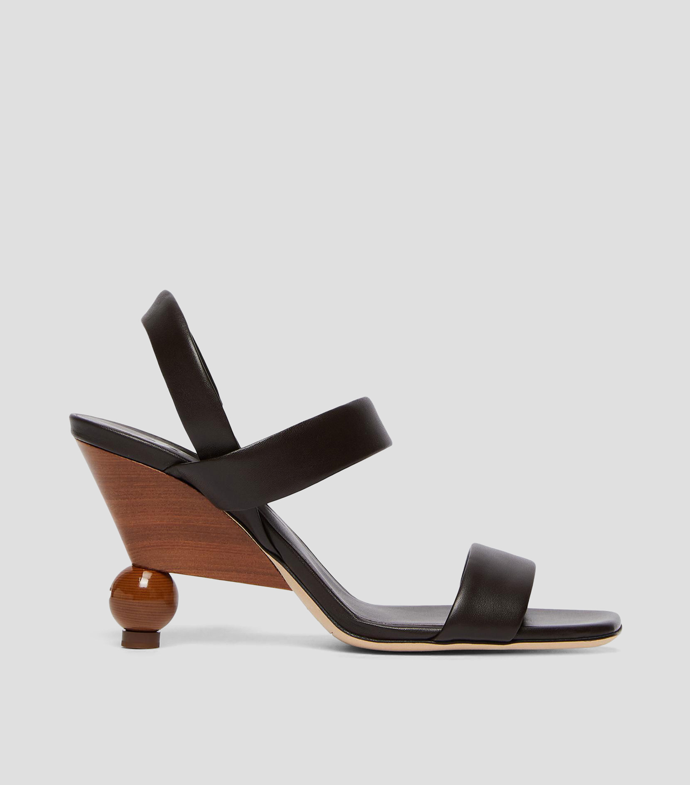 Sandalias de tacón alto redondo en piel Mujer